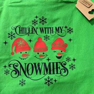 Cotton Tote Chillin' With My Snowmies Bag HANDCRAFTED NEW